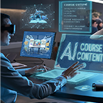 Illustration representing AI Course Design. Reads: AI Course Content.